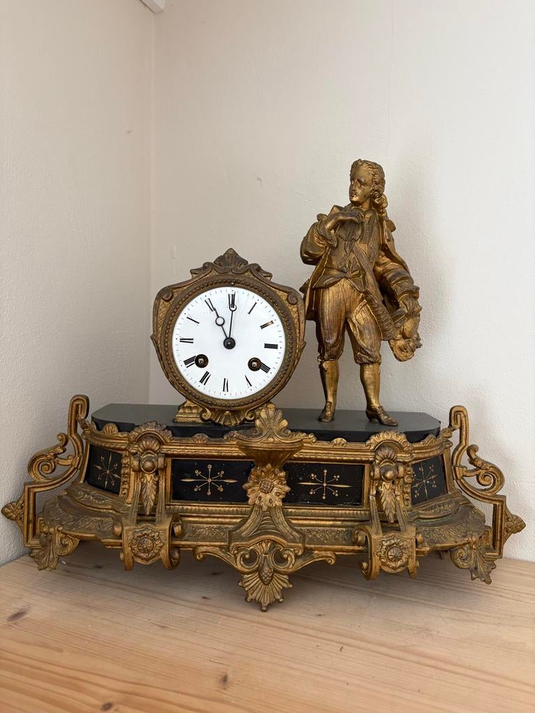 Prachtige antieke pendule klok, Ophalen