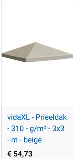 Prieel dak 3 x 3 meter beige, Ophalen of Verzenden, Nieuw, 3 tot 4 meter, Waterdicht