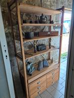 Vintage houten stellingkast met lades, Ophalen