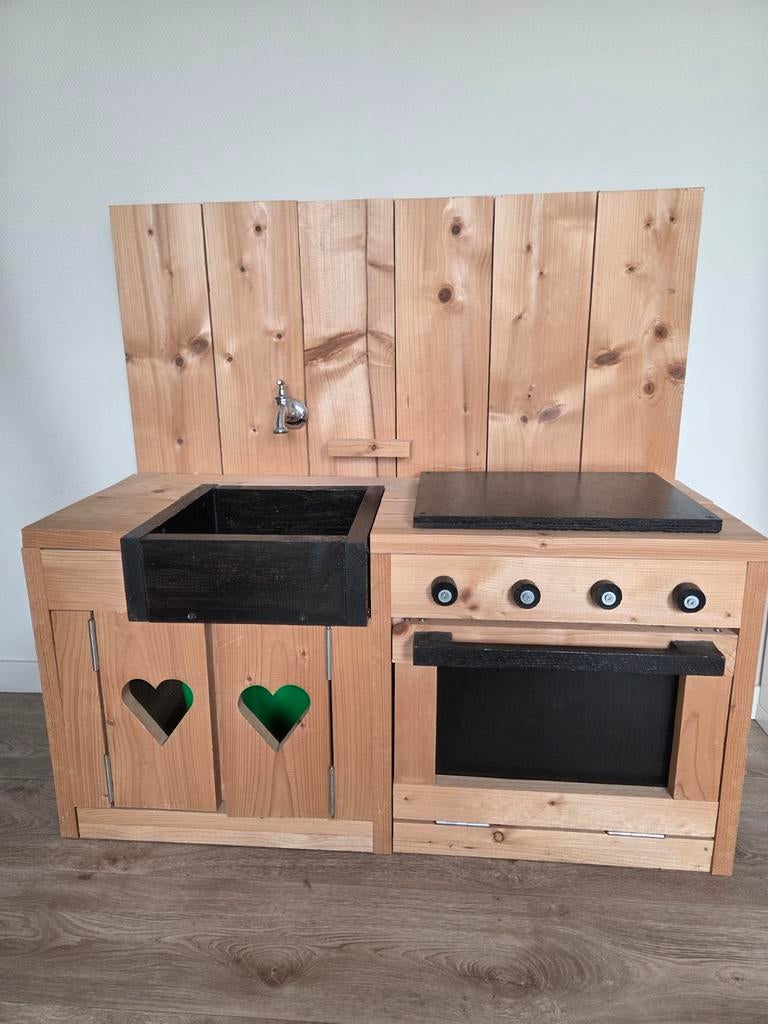 Steigerhouten Speelkeuken met Oven en Kraan, Ophalen, Gebruikt, Hout, Speelkeuken