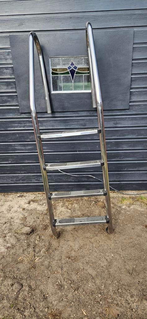 RVS Zwembadtrap - 3 treden, Tuin en Terras, Zwembaden, Gebruikt, Ophalen of Verzenden, Minder dan 200 cm, Minder dan 200 cm
