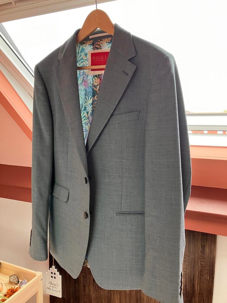 Blauw-groen heren maatpak zo goed als nieuw maat 50, Kleding | Heren, Kostuums en Colberts, Ophalen of Verzenden, Zo goed als nieuw