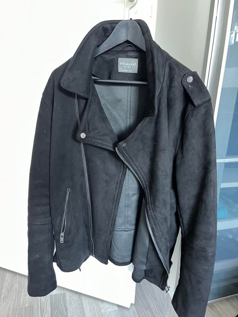 Primark Zwart Suède-look Bikerjack - Maat XL, Ophalen of Verzenden, Zo goed als nieuw, Maat 56/58 (XL), Zwart
