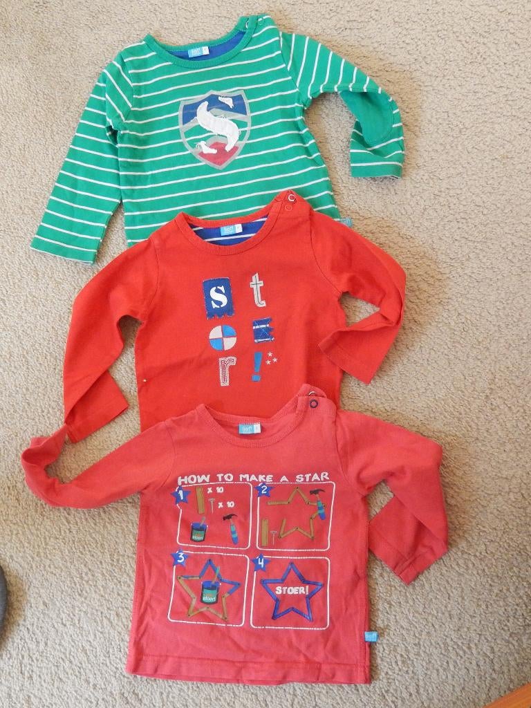 3 t shirts met verschillende print,maat:74,  merk: Lief, Kinderen en Baby's, Babykleding | Maat 74, Gebruikt, Lief!, Ophalen of Verzenden