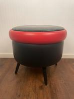 Retro/Vintage poef, naaikruk, voetenbank, kruk, bijzettafel, Ophalen, Gebruikt, Rond, Minder dan 50 cm