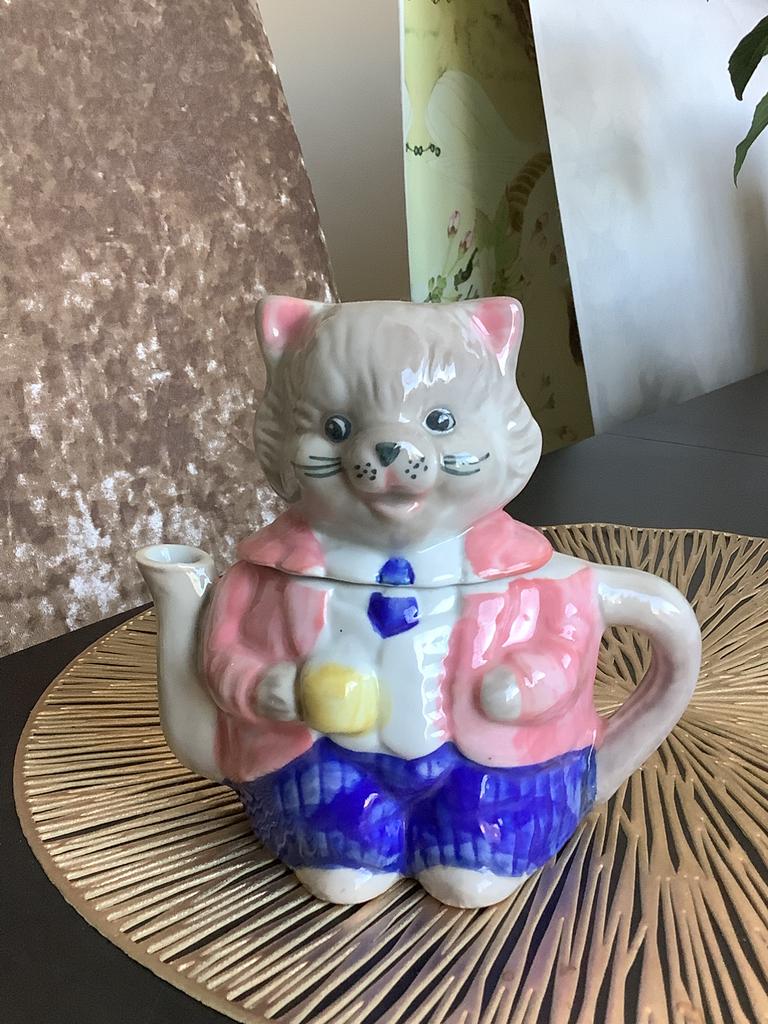 Katten Theepot, Verzamelen, Beelden en Beeldjes, Ophalen of Verzenden, Zo goed als nieuw, Dier