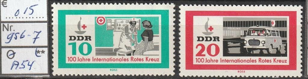 DDR Int. Rode Kruis Michel 956-7 Nr.A54p, Verzenden, DDR, Postfris
