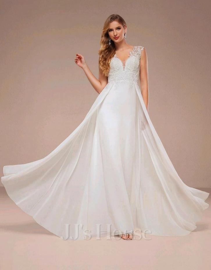 JJ house prachtige trouwjurk maat 42/44, Kleding | Dames, Trouwkleding en Trouwaccessoires, Zo goed als nieuw, Trouwjurk, Wit