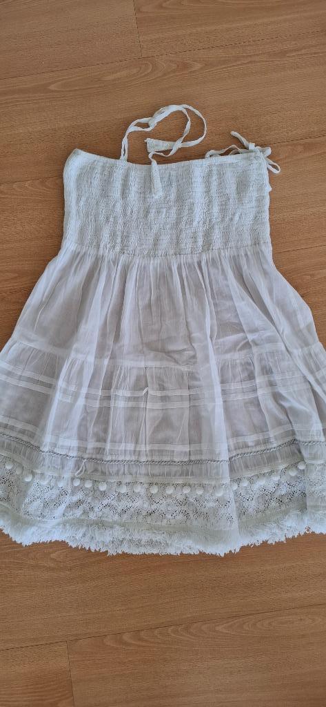 Wit jurkje / top een maat. Ibiza-boho-stijl. Dameskleding., Kleding | Dames, Jurken, Zo goed als nieuw, Maat 38/40 (M), Wit, Boven de knie