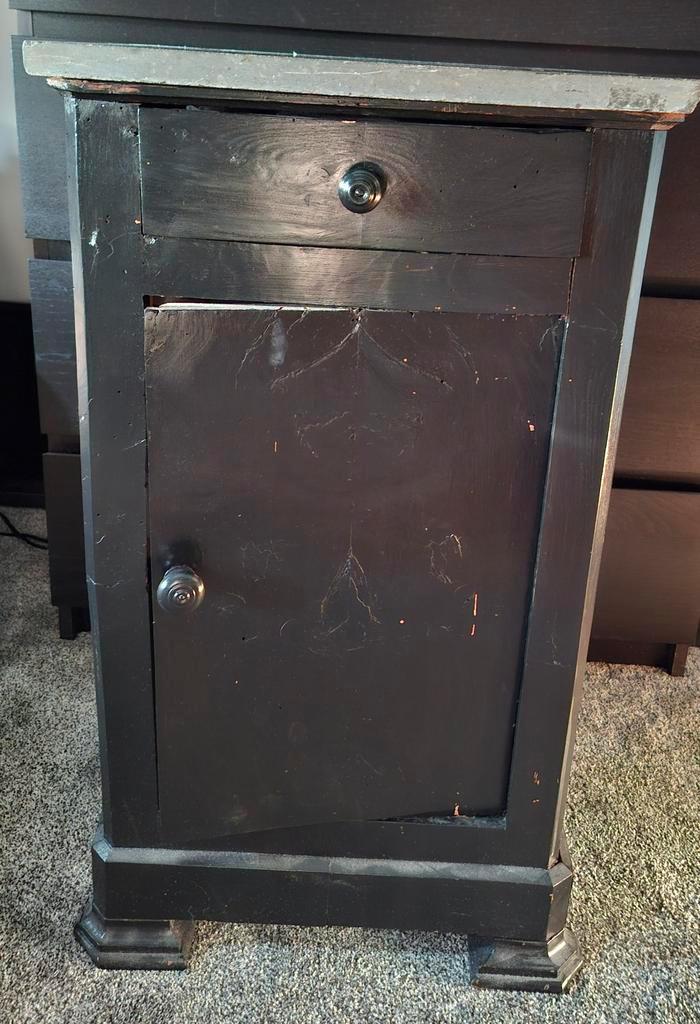 brocante kastje oud frans, Huis en Inrichting, Slaapkamer | Nachtkastjes, Gebruikt, 70 cm of meer, Minder dan 45 cm, Hout, Ophalen