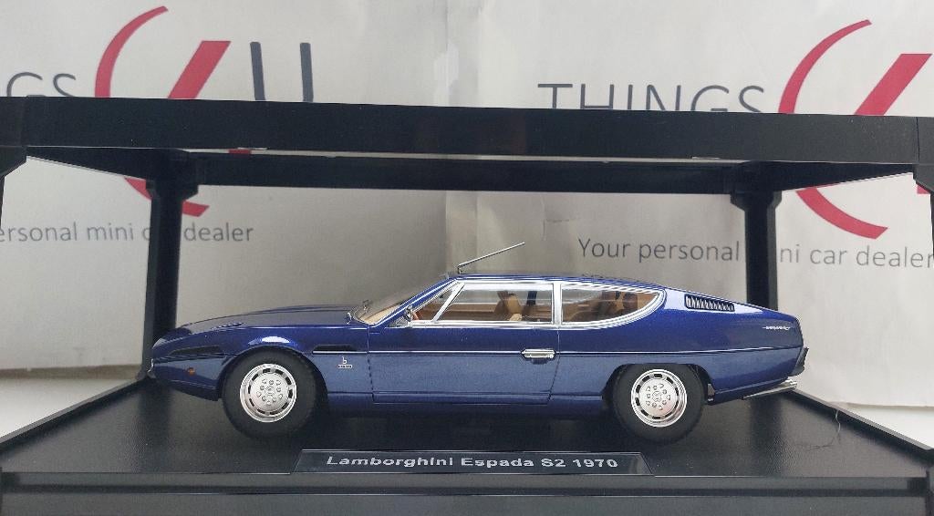 KK-Scale 1:18 Lamborghini Espada S2 1970 donkerblauw, Ophalen of Verzenden, Nieuw, Auto, Overige merken