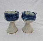 2 keramieke kelken blauw/grijs, Ophalen of Verzenden