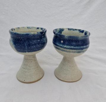 2 keramieke kelken blauw/grijs beschikbaar voor biedingen