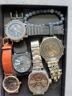 Set horloges, Sieraden, Tassen en Uiterlijk, Horloges | Heren, Overige merken, Gebruikt, Staal, Polshorloge