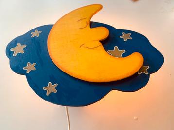 Muurlamp nachtlampje hout, maan beschikbaar voor biedingen