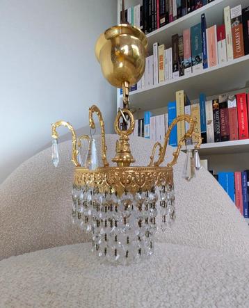 Charmante, kleine kroonluchter, messing 62x17cm beschikbaar voor biedingen