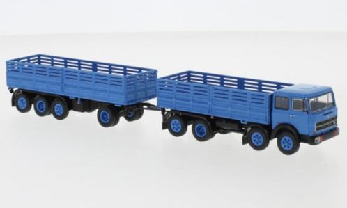 Brekina 58531 Fiat 691 Vrachtwagen combinatie blauw - actie., Hobby en Vrije tijd, Modelauto's | 1:87, Nieuw, Bus of Vrachtwagen