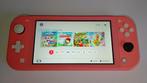 roze nintendo switch lite met games en oplader, Ophalen, Roze of Coral, Gebruikt, Met beschermhoes of tas