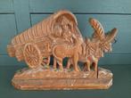 Houtsnijwerkje karbouw met wagen, Antiek en Kunst, Ophalen of Verzenden