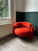 Design fauteuil fluweel rood, Ophalen, Zo goed als nieuw, Eenpersoons, Minder dan 150 cm