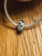 Pandora Glas Bedel - Zwart/Wit Bloem Design, Sieraden, Tassen en Uiterlijk, Bedels, Glas of Kristal, Pandora, Ophalen of Verzenden