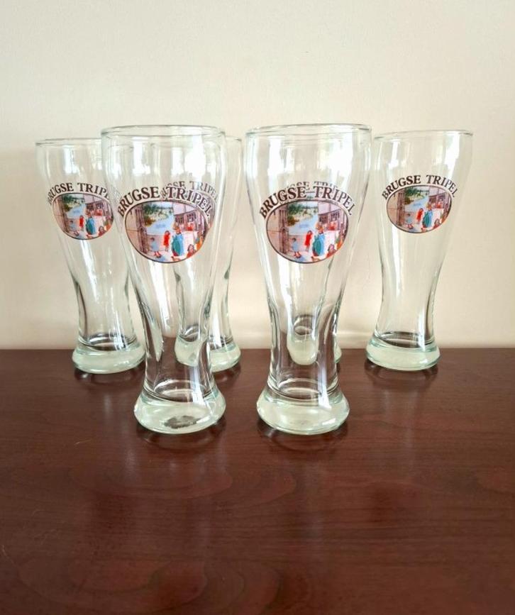 Set van 6 Vintage Brugse Tripel Glazen 50 cl - 1987 - Nieuw, Verzamelen, Biermerken, Nieuw, Glas of Glazen, Overige merken, Ophalen of Verzenden