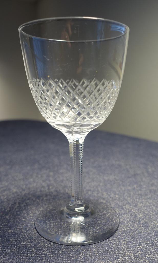 3 glazen kristal met ruit geslepen onderzijde van de kelk, Antiek en Kunst, Antiek | Glas en Kristal, Ophalen of Verzenden