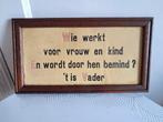 Vintage wanddecoratie: Wie werkt voor vrouw en kind, Antiek en Kunst, Antiek | Wandborden en Tegels, Ophalen of Verzenden