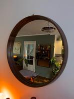 Vintage spiegel houten frame, Ophalen, Gebruikt, ., Rond