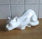 Delfts wit vintage poezenbeeldje kat poes Delft Holland, Verzamelen, Beelden en Beeldjes, Ophalen of Verzenden, Gebruikt, Dier