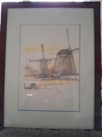 Schilderij Kinderdijk Molens, Antiek en Kunst, Kunst | Schilderijen | Klassiek, Ophalen of Verzenden