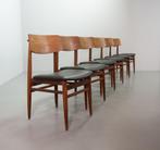 Vintage Deens design teak kwaliteits eetkamerstoelen 60s 70s, Huis en Inrichting, Stoelen, Ophalen, Gebruikt, Zwart, Hout