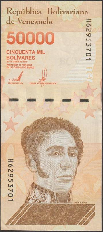 Venezuela 50.000 bolivares 2019 aUNC p.111 (# 119) beschikbaar voor biedingen