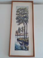 Gesigneerde aquarel, Antiek en Kunst, Kunst | Litho's en Zeefdrukken, Ophalen