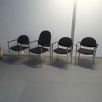 4x Casala vergaderstoelen kantoorstoelen met zwarte stof, Ophalen of Verzenden, Zwart, Stof, Vier