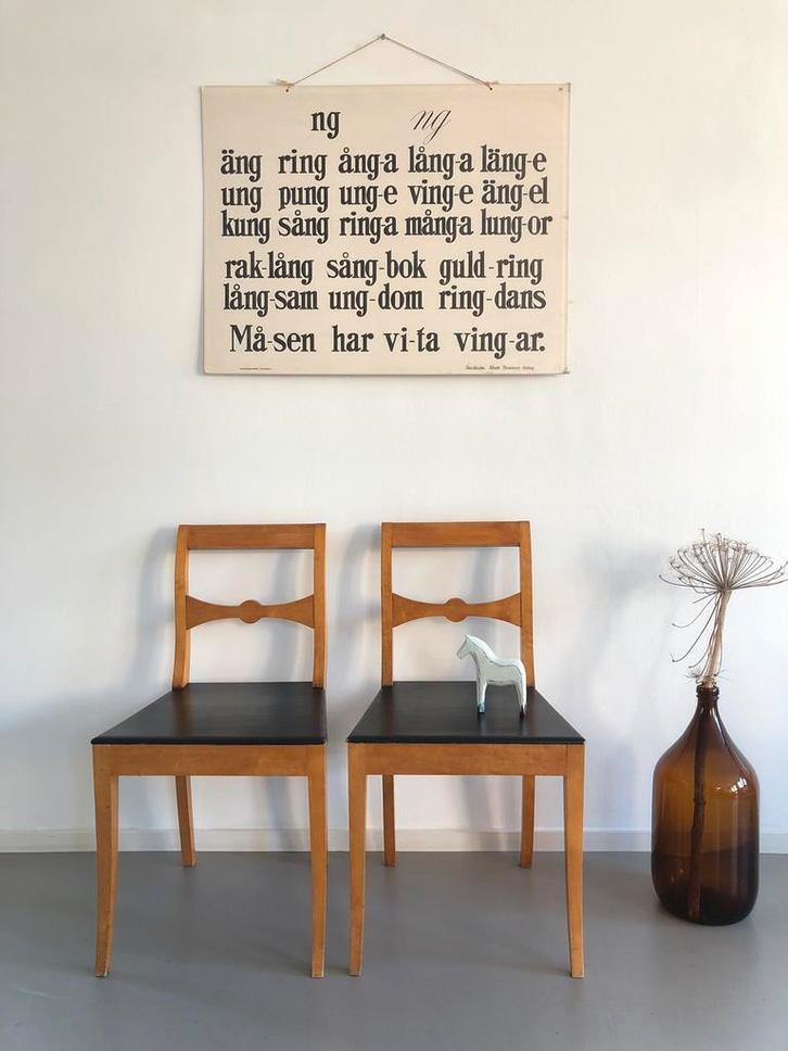 Diverse vintage Zweedse houten (pin) stoelen, Antiek en Kunst, Antiek | Meubels | Stoelen en Banken, Ophalen of Verzenden