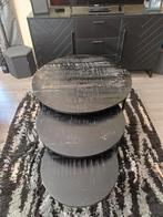 3 delig salontafel set zwart gemêleerd, Huis en Inrichting, Tafels | Salontafels, Ophalen, 50 tot 100 cm, Rond, 50 tot 100 cm
