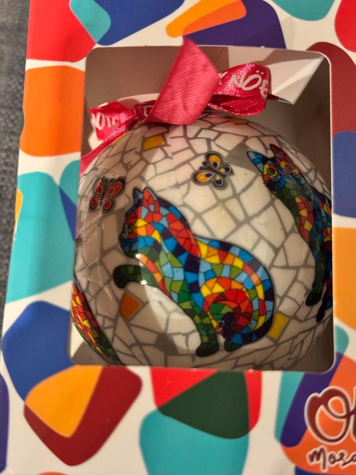 Decoratieve Mozaïekbol kerstbal met Katten, Diversen, Kerst, Nieuw, Ophalen of Verzenden