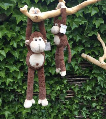 Knuffel aap hangend bruin/creme (in 2 maten) beschikbaar voor biedingen
