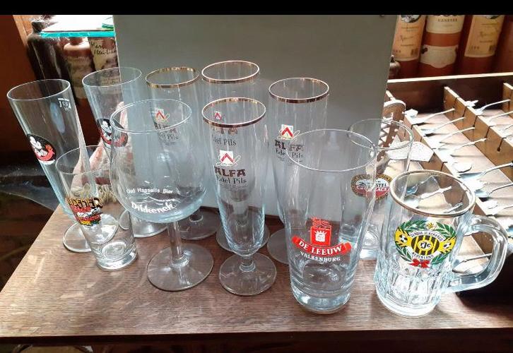 Bierglazen - roda jc rjc Alfa, De Leeuw, Oud Hasselts Biergl, Antiek en Kunst, Antiek | Glas en Kristal, Ophalen of Verzenden