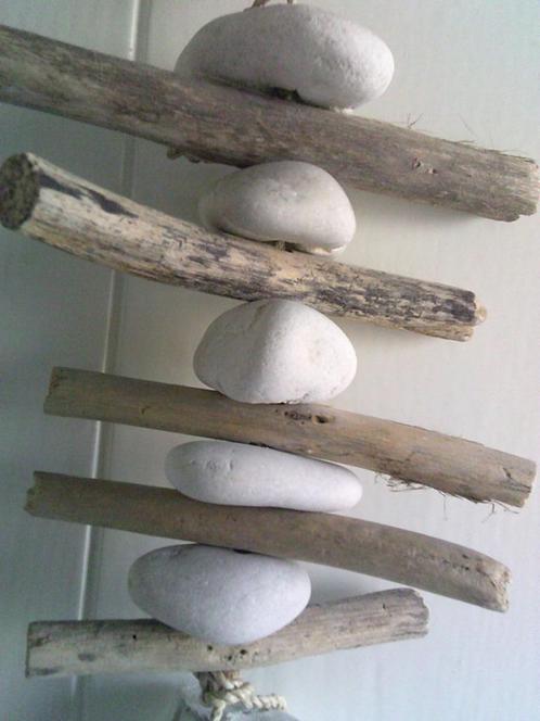 Raam-of wanddecoratie VIS van drijfhout Whitewash, Huis en Inrichting, Woonaccessoires | Overige, Gebruikt, Ophalen of Verzenden