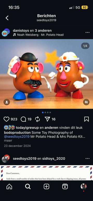 Gouden Duo Mr en Mrs Potatohead aangeboden voor -milano- beschikbaar voor biedingen