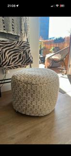 Loods 5 Poef - Stijlvolle Zitplek, Huis en Inrichting, Banken | Voetenbanken en Poefen, Ophalen, Rond, Zo goed als nieuw, Stof