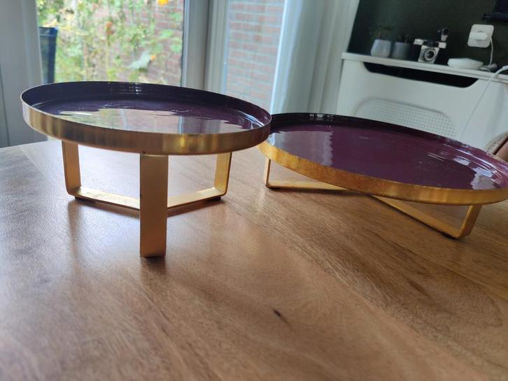 Twee Bolia Dienbladen, Huis en Inrichting, Woonaccessoires | Dienbladen, Gebruikt, Metaal, Rond, Ophalen of Verzenden