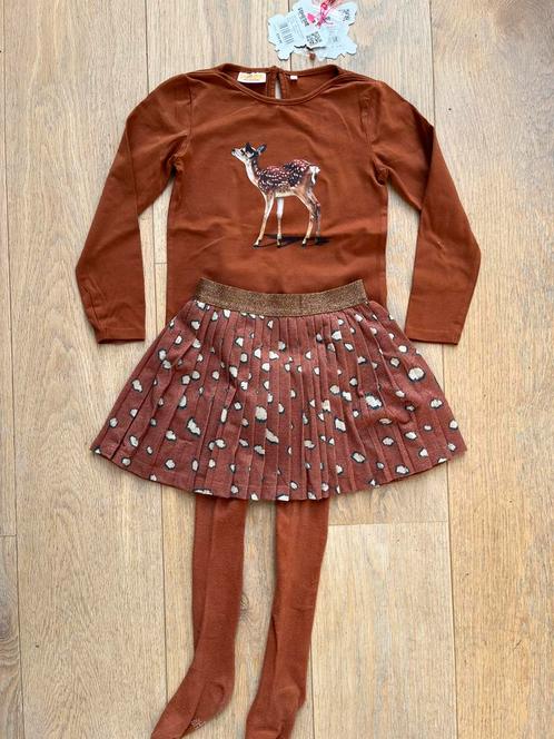 Setje longsleeve rok maillot hert Someone mt 122 als nieuw!, Kinderen en Baby's, Kinderkleding | Maat 122, Zo goed als nieuw, Meisje
