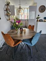 Eettafel rond 120cm hout met spinpoot van de Bommel, Huis en Inrichting, Tafels | Eettafels, Rond, Ophalen of Verzenden, Vier personen