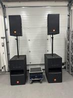geluidset JBL M-Pro + MRX 515 + 4-kanaals Palmer versterker, Ophalen, Gebruikt, Audio