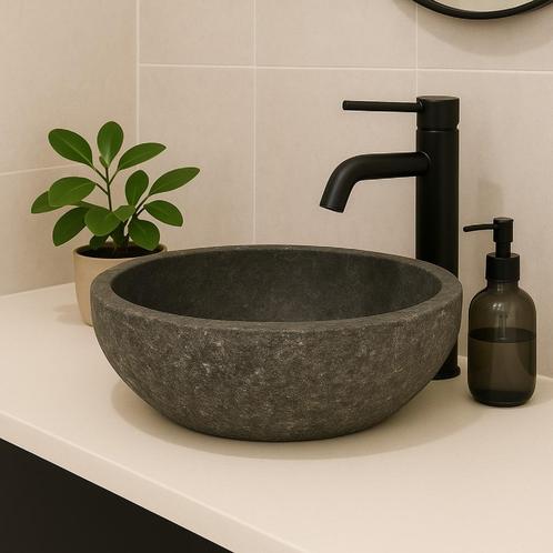 Wasbak | Wastafel | Natuursteen | 40-45x30-35cm | Ovaal |, Huis en Inrichting, Badkamer | Complete badkamers, Nieuw, Ophalen of Verzenden