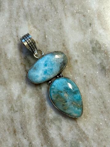 925 sterling zilveren Larimar kettinghanger beschikbaar voor biedingen