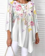 Top Sophia Wit/Roze (44-52), Verzenden, Nieuw, Wit, Shirt of Top